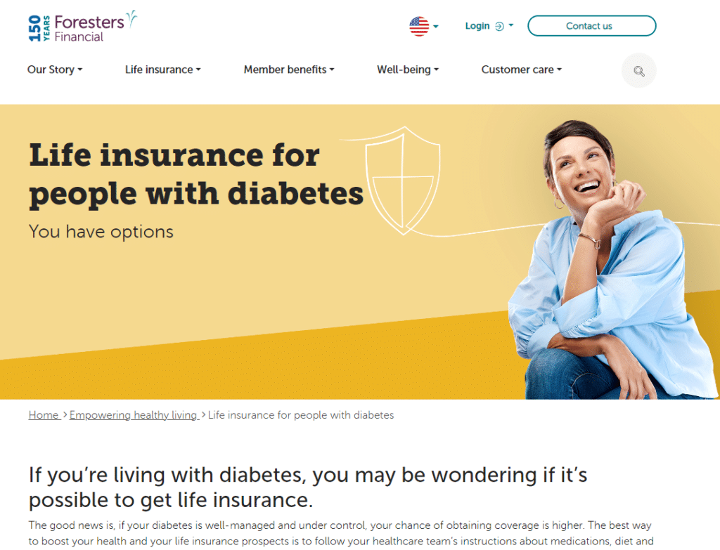 Foresters life insurance benefits for people with diabetes